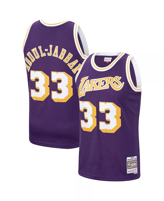 

Мужская баскетбольная майка Kareem Abdul-Jabbar в фиолетовом цвете Los Angeles Lakers 1983-84 Hardwood Classics Swingman Mitchell & Ness