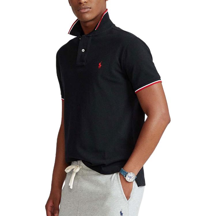 Поло с вышивкой пони и короткими рукавами Polo Ralph Lauren, черный — фото 4
