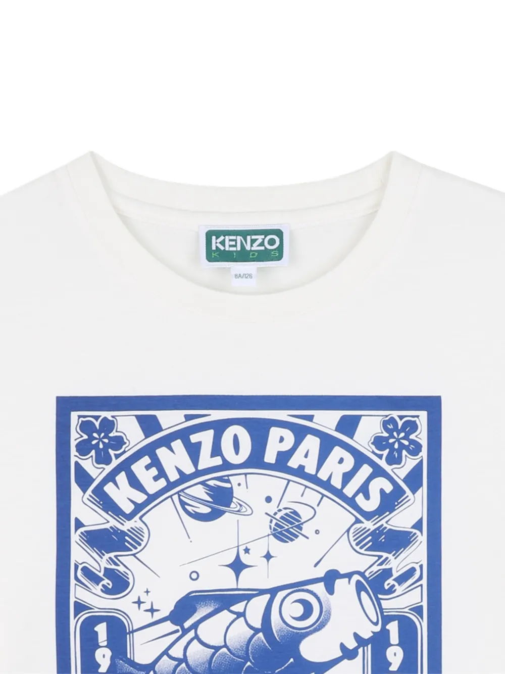 Футболка с графичным принтом Kenzo Kids, белый — фото 3