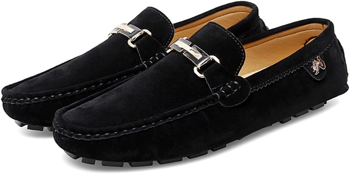 

Мужские мокасины Dacnakby для вождения, слипоны-лодочки с замшевой пряжкой, черный