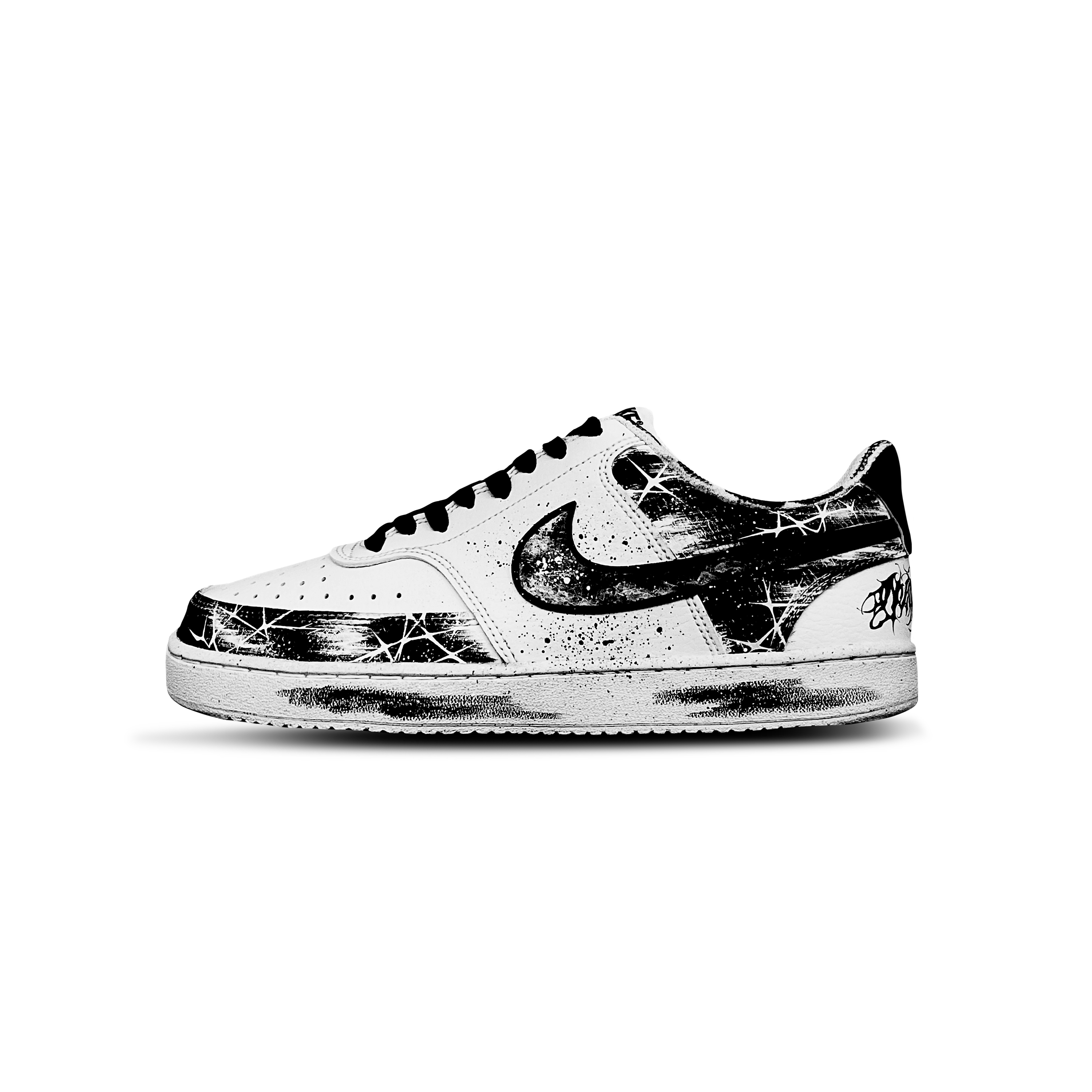 

Nike Кроссовки Court Vision 1 с амортизацией, износостойкие, низкие, мужские, для скейтбординга, черно-белые