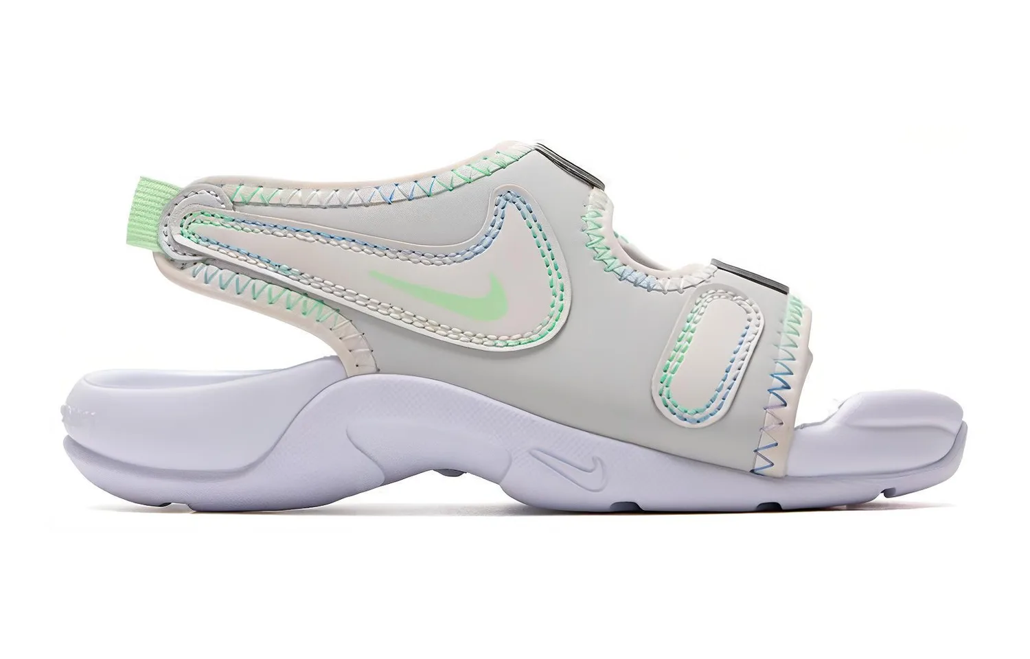 Nike Детские сандалии Sunray Adjust 6 с противоскользящей подошвой, амортизацией и вентиляцией, цвет зеленый, серый, белый — фото 3
