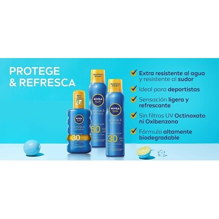Солнцезащитный и освежающий спрей Spf50 200мл, Nivea — фото 3