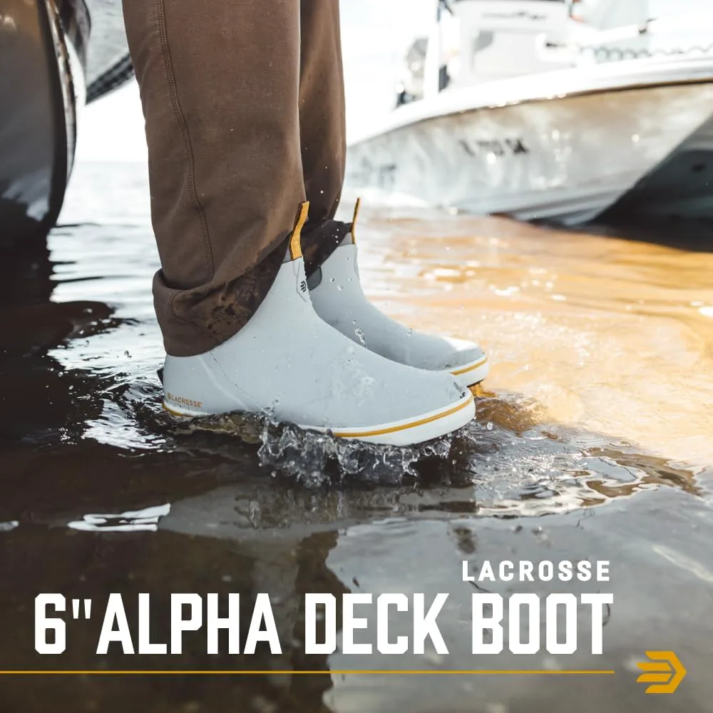 Мужские ботинки LaCrosse Alpha Deck, 6 дюймов - Водонепроницаемые дождевые ботинки - Противоскользящие колодочные ботинки - Поддержка свода стопы для мужчин - Система посадки Alpha Fit - Пятая пластина Kick-Off — фото 2