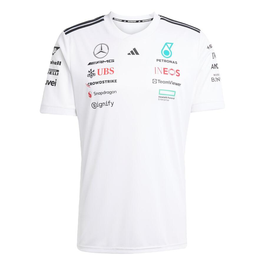 ADIDAS Белая майка гонщика команды Формулы-1 Mercedes-AMG Petronas — фото 2
