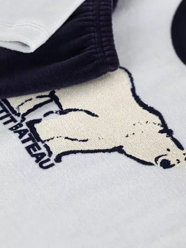 Детский хлопковый пижамный комплект с изображением полярного медведя Petit Bateau — фото 3