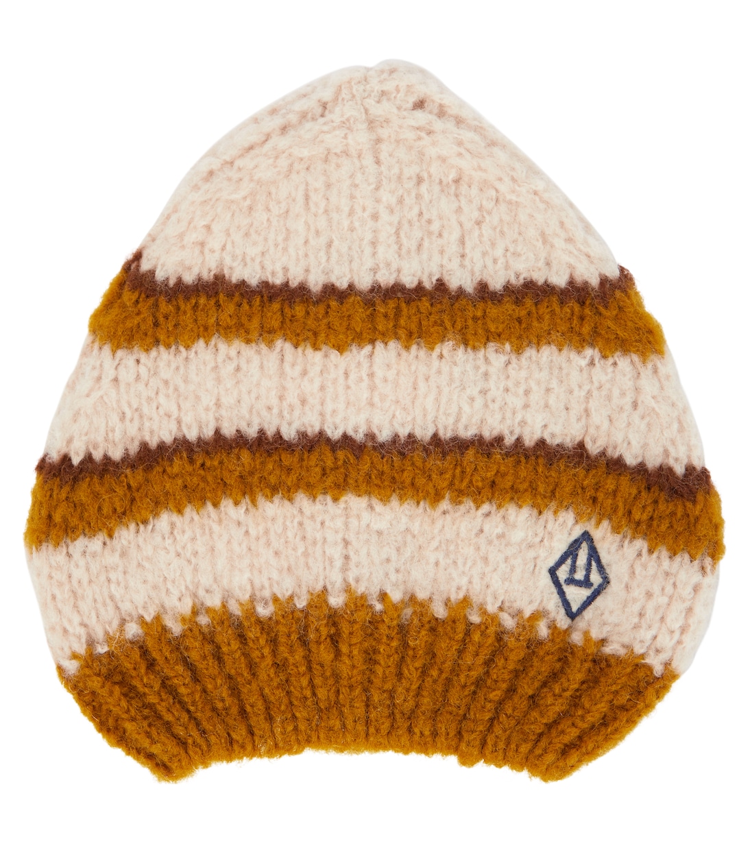 

Шапочка-бини Stripes Pony из шерстяной смеси The Animals Observatory, Brown Logo
