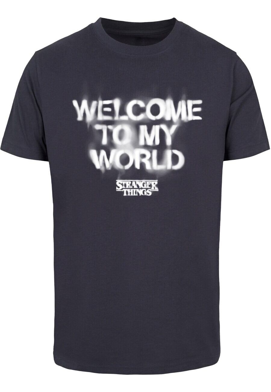 

Классическая футболка ABSOLUTE CULT Shirt Stranger Things - Welcome To My World, темно-синий