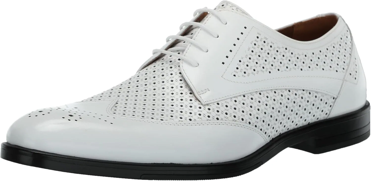 Мужские оксфорды Stacy Adams Asher Wingtip Lace, White Opulent Garden