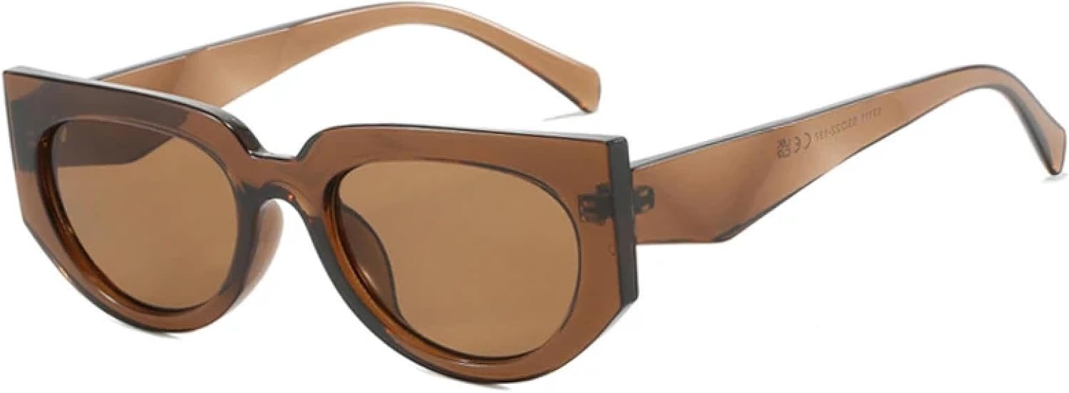 

Винтажные солнцезащитные очки «кошачий глаз», роскошные винтажные солнцезащитные очки в маленькой оправе для женщин, защитные очки от УФ-излучения UV400 TKKTLLT, Brown-brown