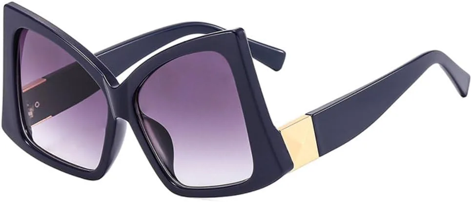 

Солнцезащитные очки MUTYNE в большой оправе «бабочка» для женщин, роскошные, модные, винтажные, большие, в стиле хип-хоп, панк, сексуальные, женские, Blue Gray