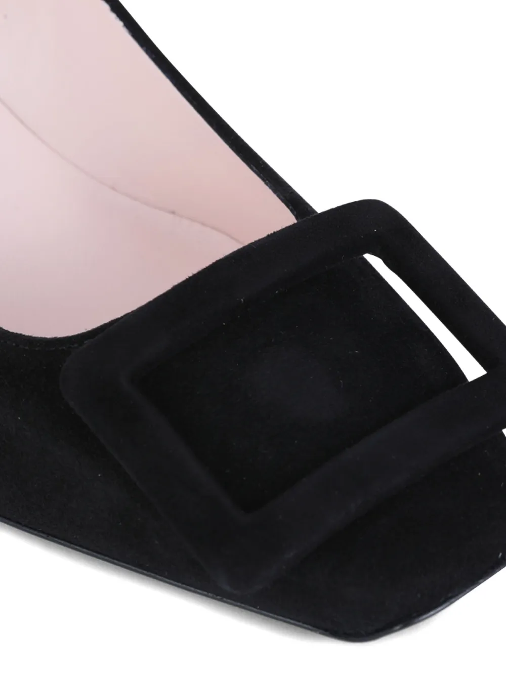 Туфли-лодочки с квадратным носком, украшенные пряжкой, 45 мм Roger Vivier, черный — фото 4