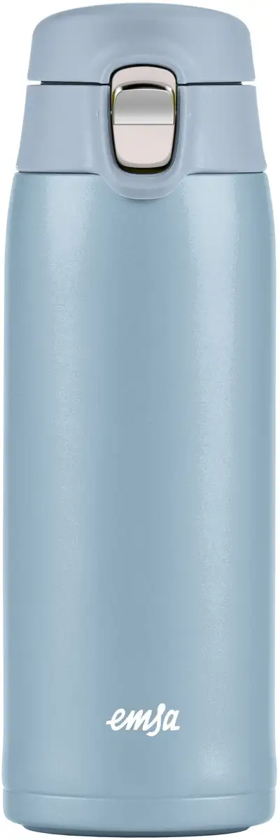 

Термокружка Emsa "Travel Mug Light", 0,4л, легкая, нержавеющая сталь, складная застежка, 100% герметичность, горячая 8 часов/холодная 16 часов Ø 6,6х19,6 см, светло-синий