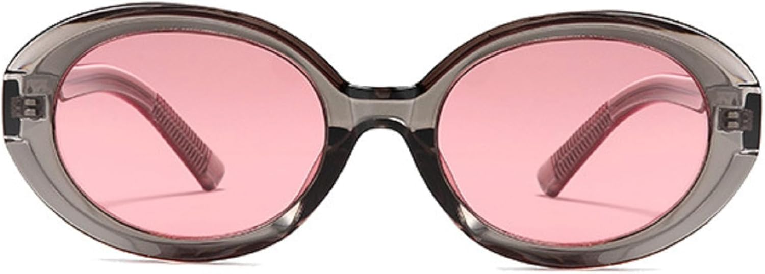 

Модные ретро-солнцезащитные очки овальной формы для женщин и мужчин, стильные винтажные маленькие круглые солнцезащитные очки с защитой от УФ-излучения UV400 mincl, Gray Pink