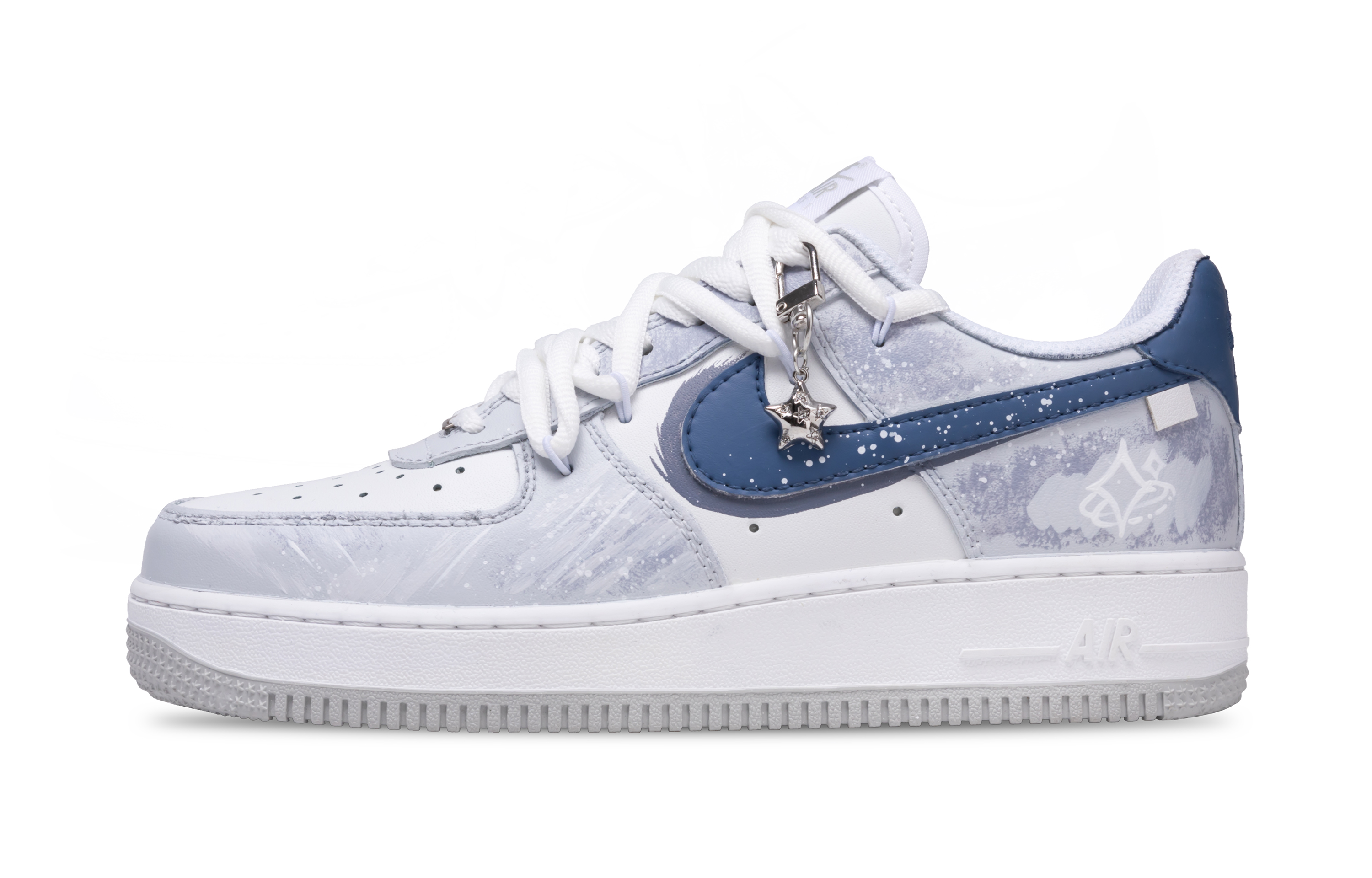 

Nike Кроссовки Air Force 1 Starry Night Slip с низким верхом для скейтборда, мужские, белые, синие