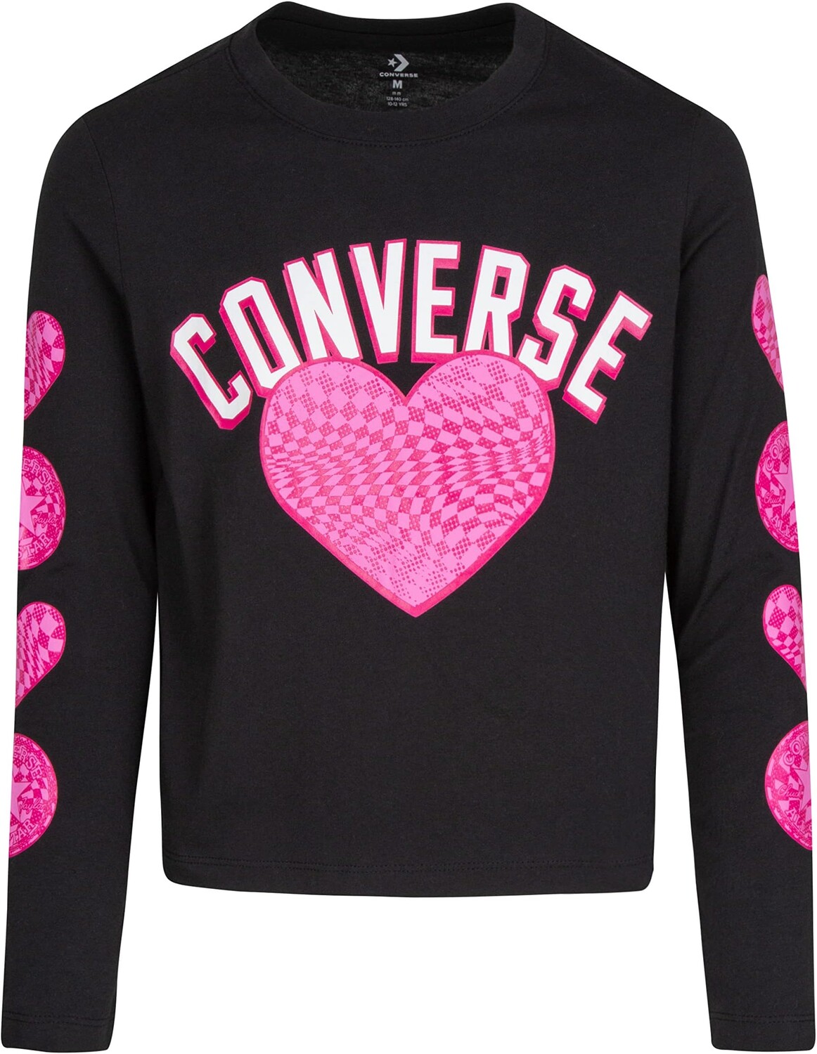 

Топ Converse Kids Long Sleeve Warp Check Heart Top, черный