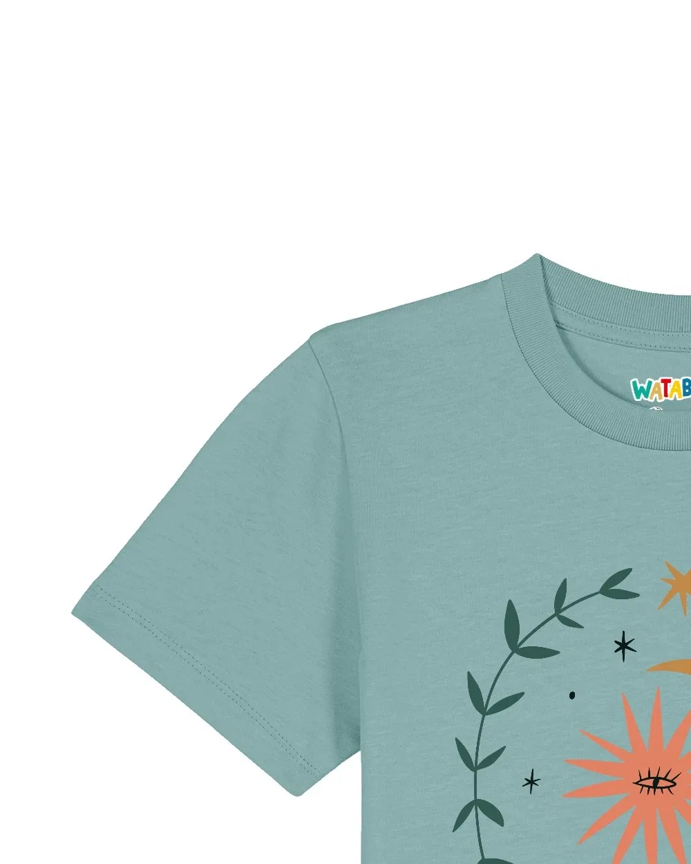 Футболка с принтом, Wat? Apparel, teal monstera — фото 3