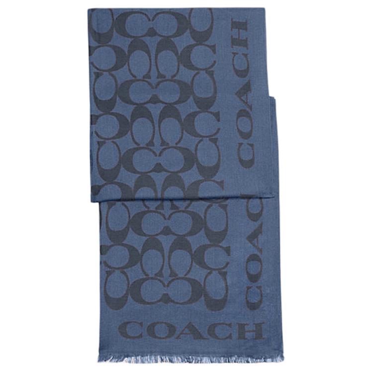 

Хлопковая шаль женская тёмно-синяя COACH