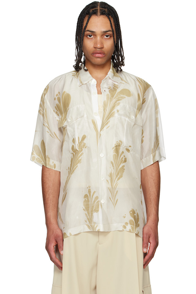 

Ручная набивка шёлковой рубашки Dries Van Noten, цвет dessin e