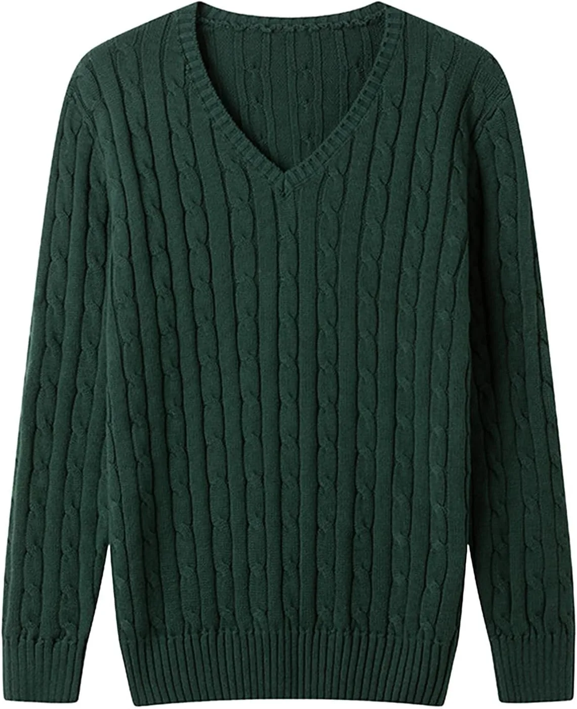 

Мужской свитер с V-образным вырезом и косой вязкой