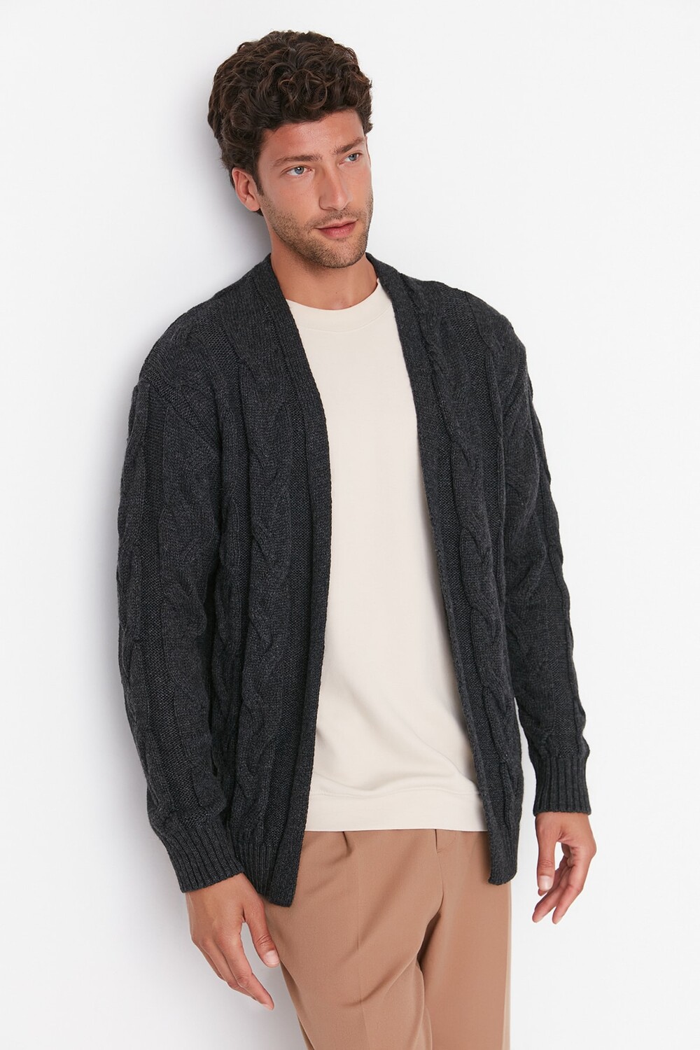

Кардиган - Серый - Oversize Trendyol, серый