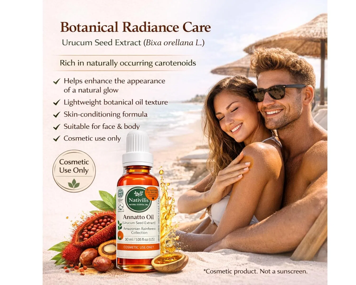 Масло урукума Nativilis Amazonian Annatto Oil 30 мл Nativilis Natural Essential Oils — фото 3