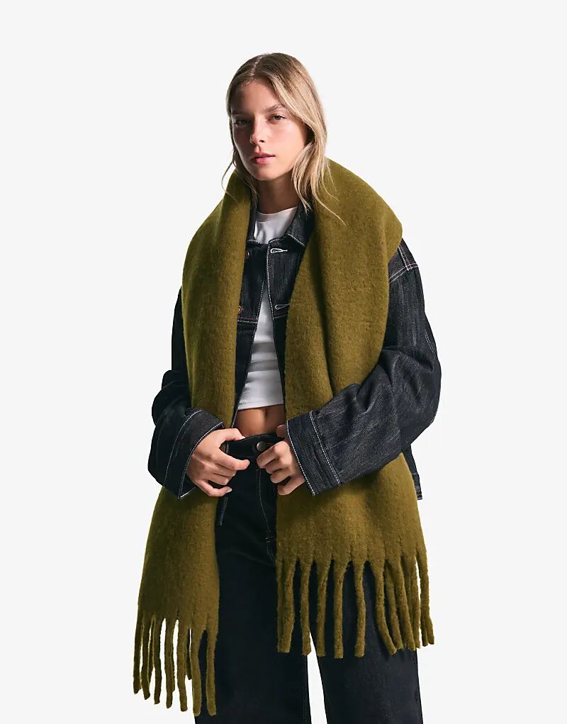 

Одеяло-шарф Bershka цвета хаки