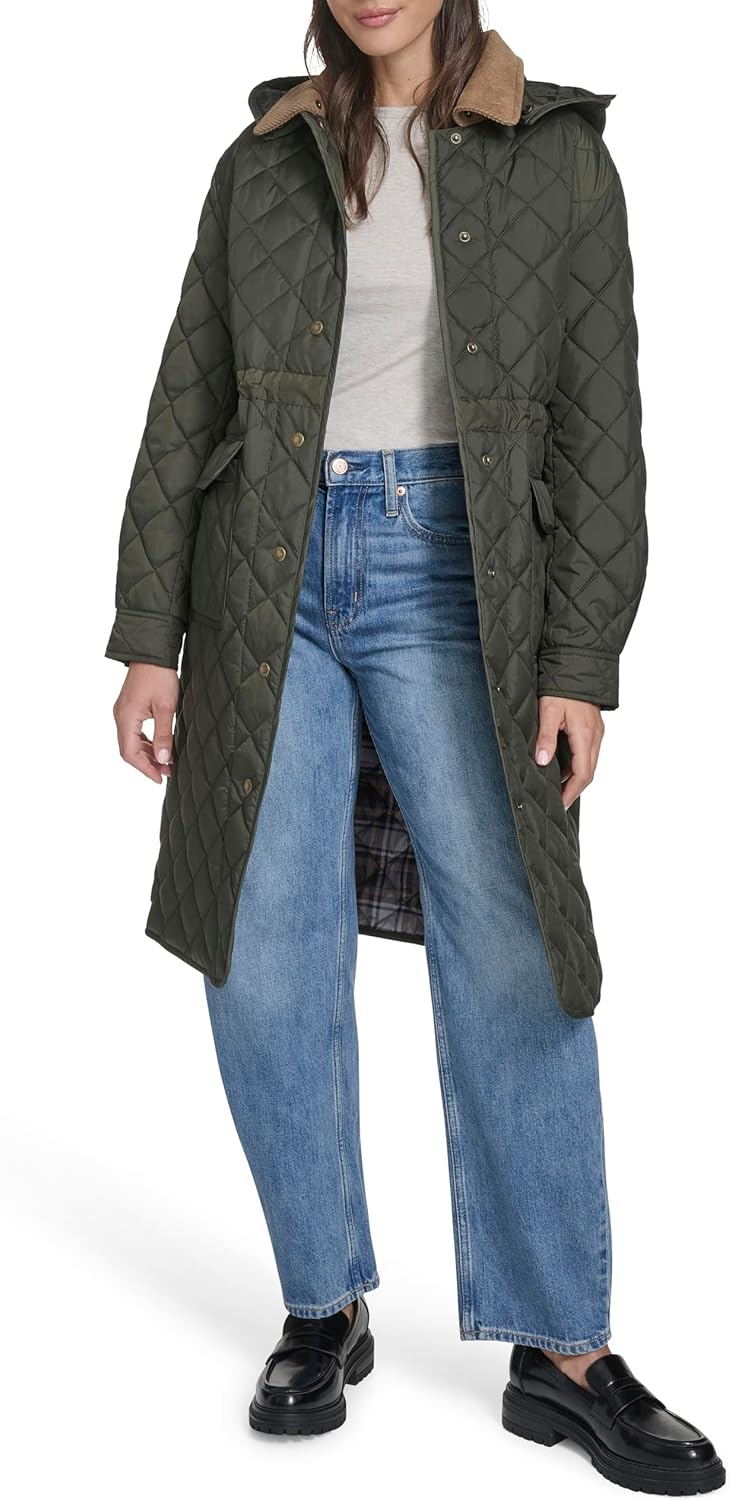 

Женская стеганая куртка Levi's Diamond Quilted Cinch Waist, Olive