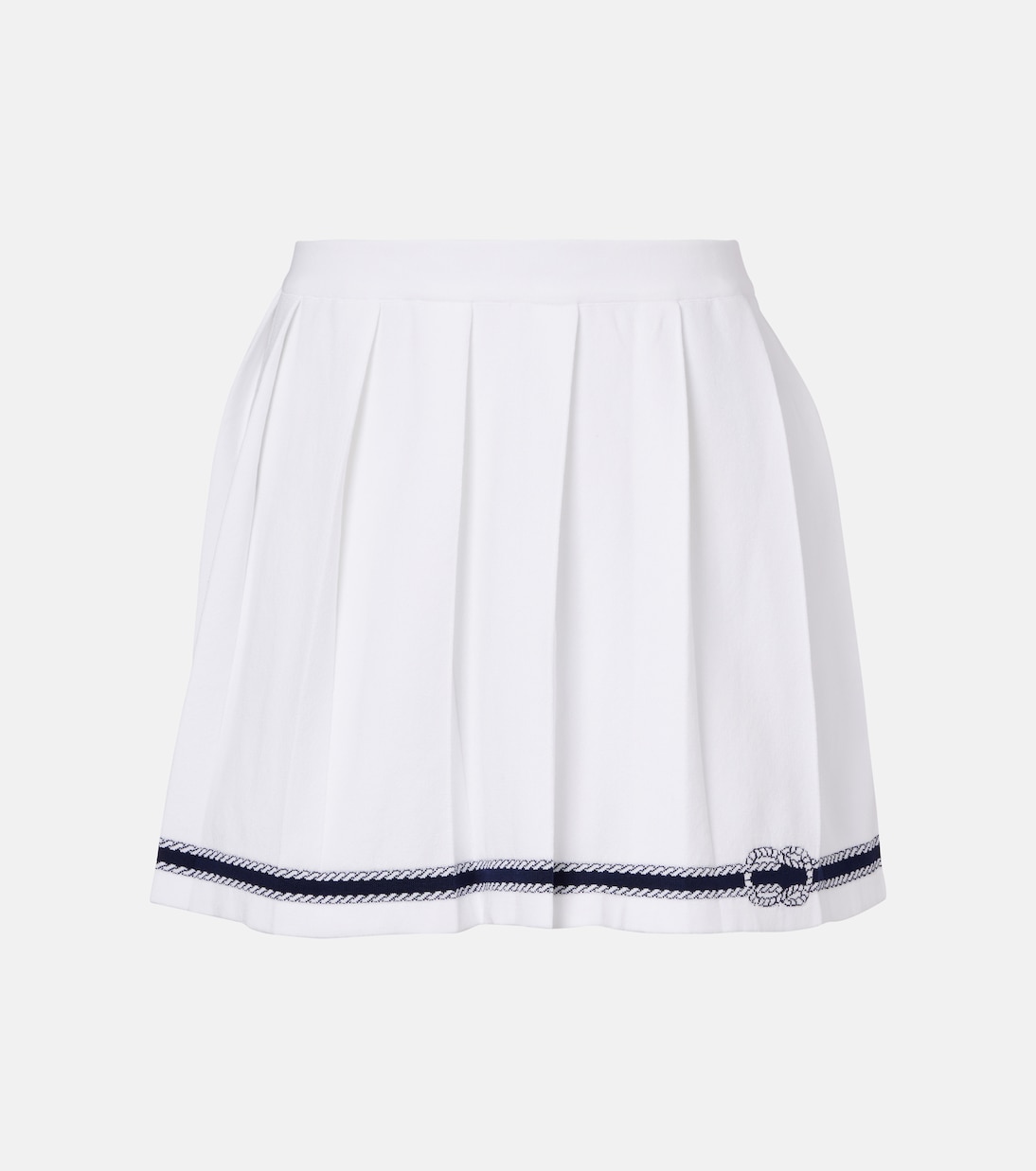 

Интарсия плиссированная мини-юбка из хлопковой смеси Gucci, Off White/Blue
