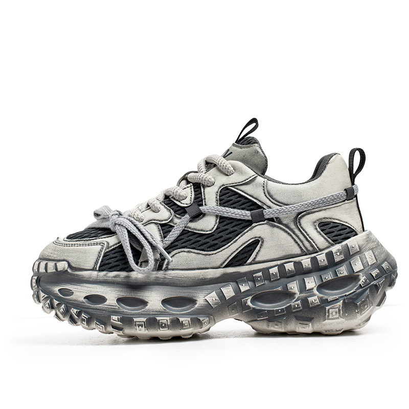 

FCMM Антискользящие и износостойкие массивные низкие кроссовки для мужчин с эффектом увеличения роста серые, цвет Gray