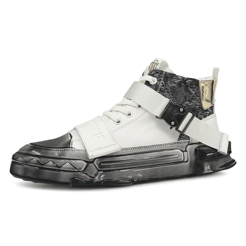 

Devanro Высокие скейтерские кроссовки мужские с амортизацией, увеличенной высотой, износостойкие, дышащие, противоскользящие, белые, цвет White