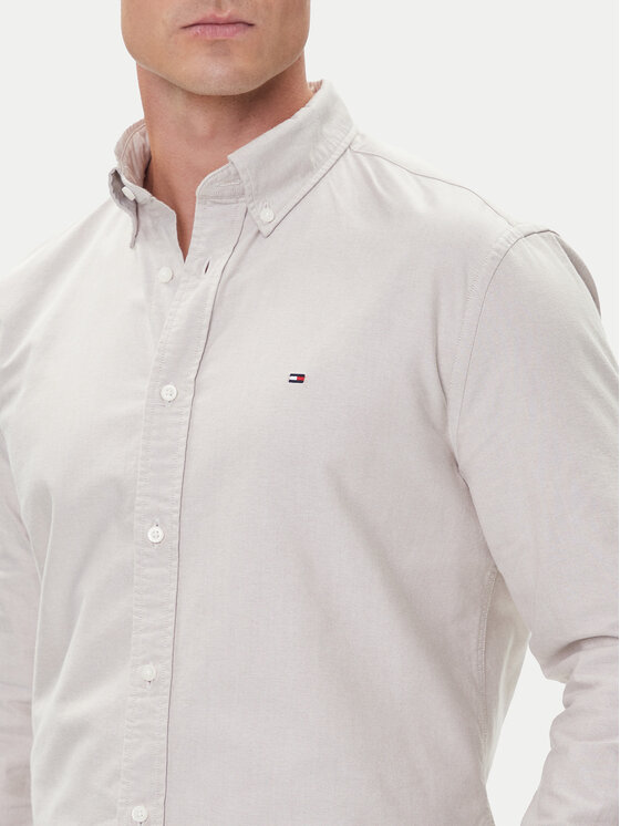 Рубашка regular fit Solid Heritage MW0MW35774 Tommy Hilfiger, бежевый — фото 4