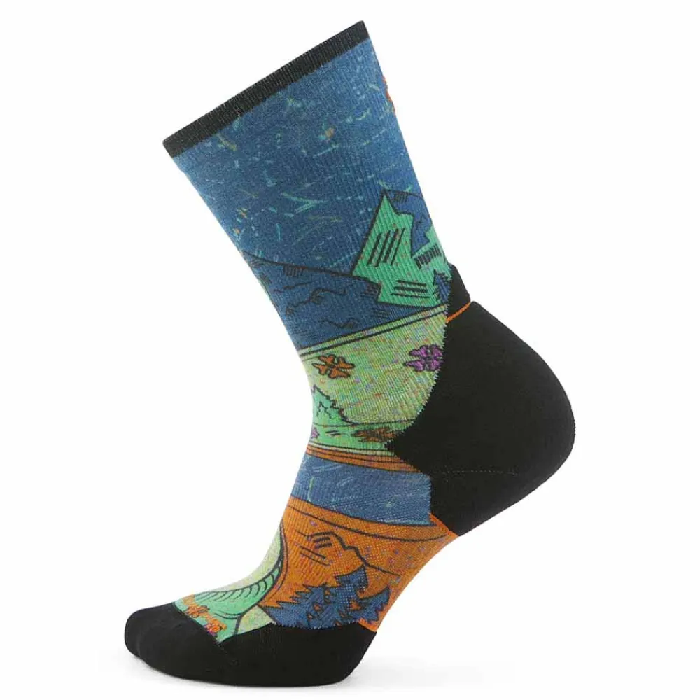 

Носки Smartwool Trail Run Targeted Cushion Mountain Print Crew, синий