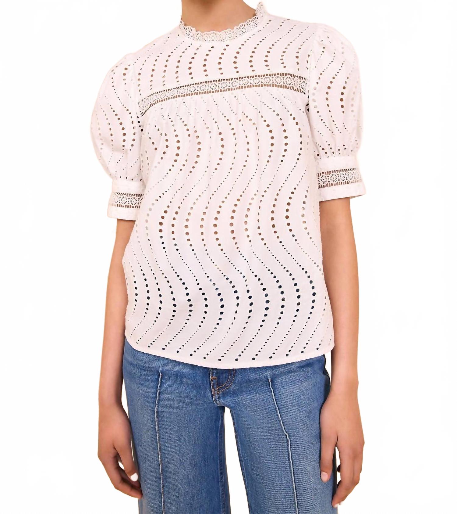 

Блузка с короткими рукавами и кружевным воротником из Вирджинии в безупречном состоянии Ulla Johnson, Pristine