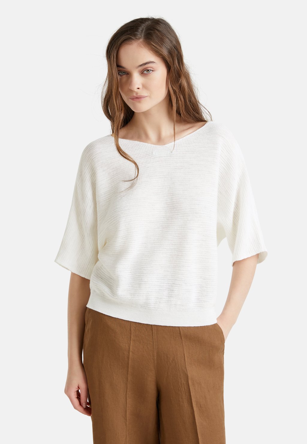 

Базовая футболка REVERSIBLE CROPPED United Colors of Benetton, белый