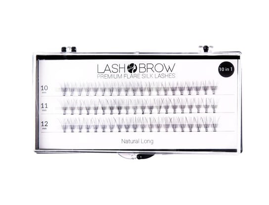 

Пучки натуральных длинных шелковых ресниц, 60 шт. Lash Brow
