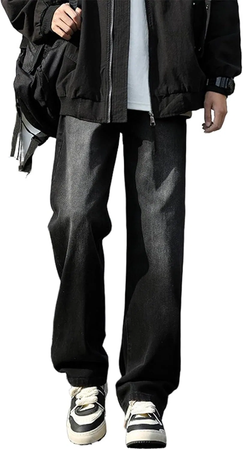 Джинсы свободные, Men's Street Trend, Black