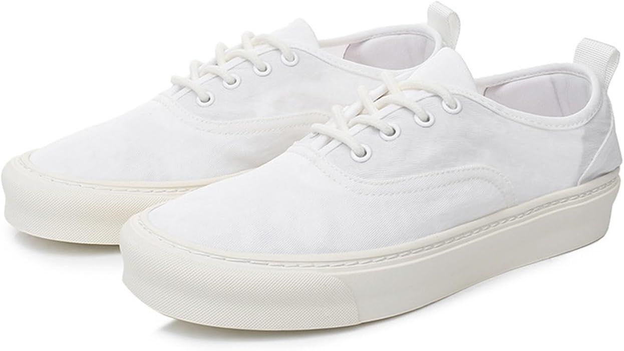 

Мужские дышащие повседневные кроссовки Santimon - удобные низкие плоские обувь для прогулок, легкий и модный дизайн, белый