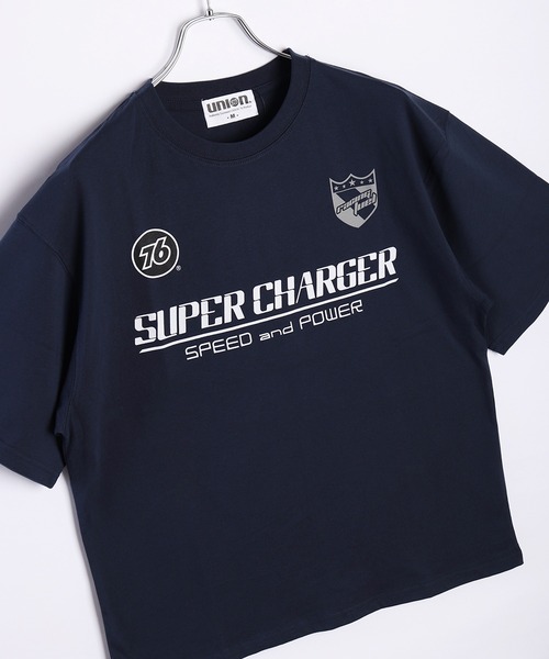 

76 Футболка с коротким рукавом, с резиновым принтом, темно-синяя