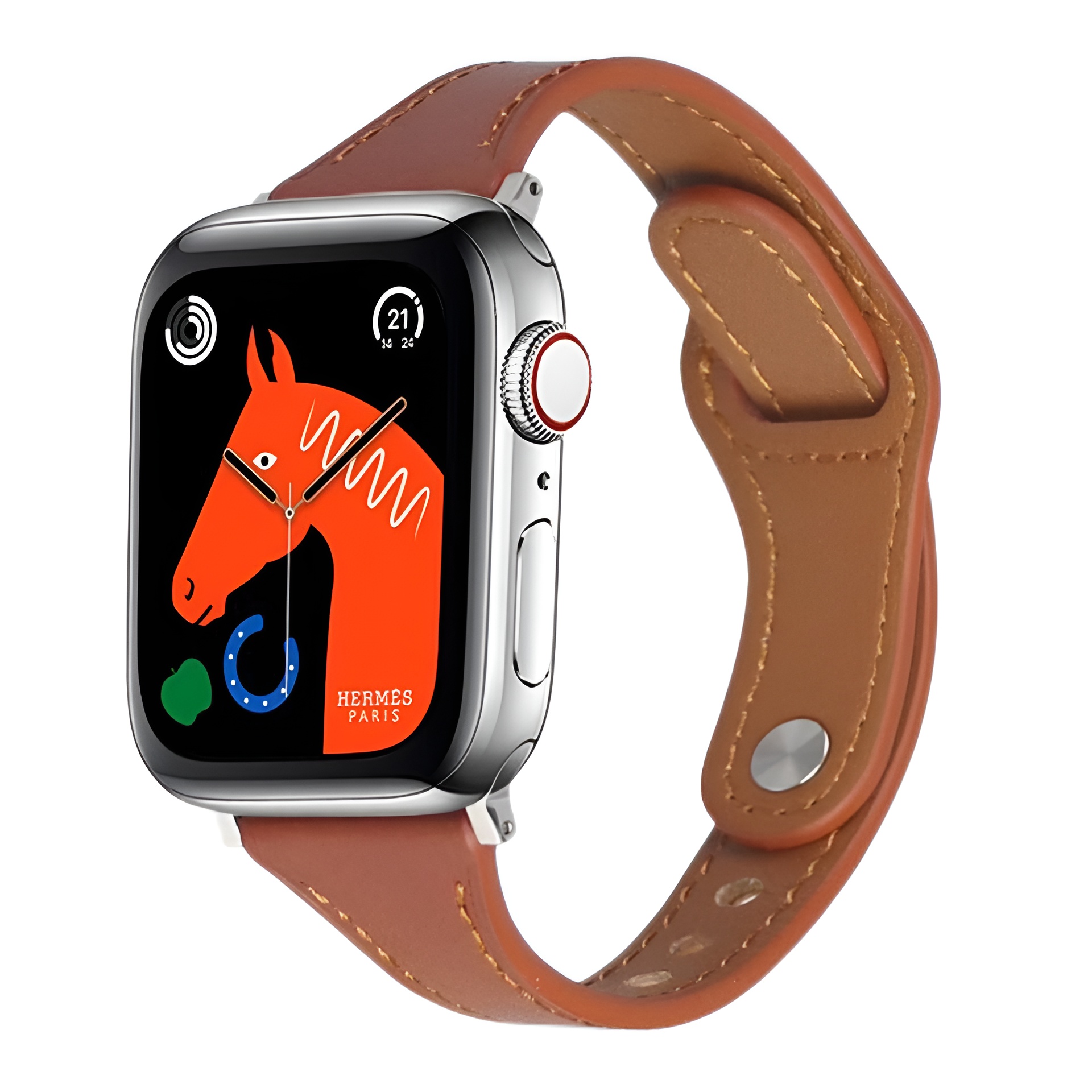 

Ремешок, совместимый с Apple, из натуральной кожи, 215 мм Zhongwo, Tan