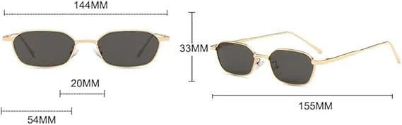 

Солнцезащитные очки для мужчин и женщин - защита UV400 - маленькая металлическая оправа, цветные линзы, для занятий спортом на открытом воздухе и вождения QWBSER, 4