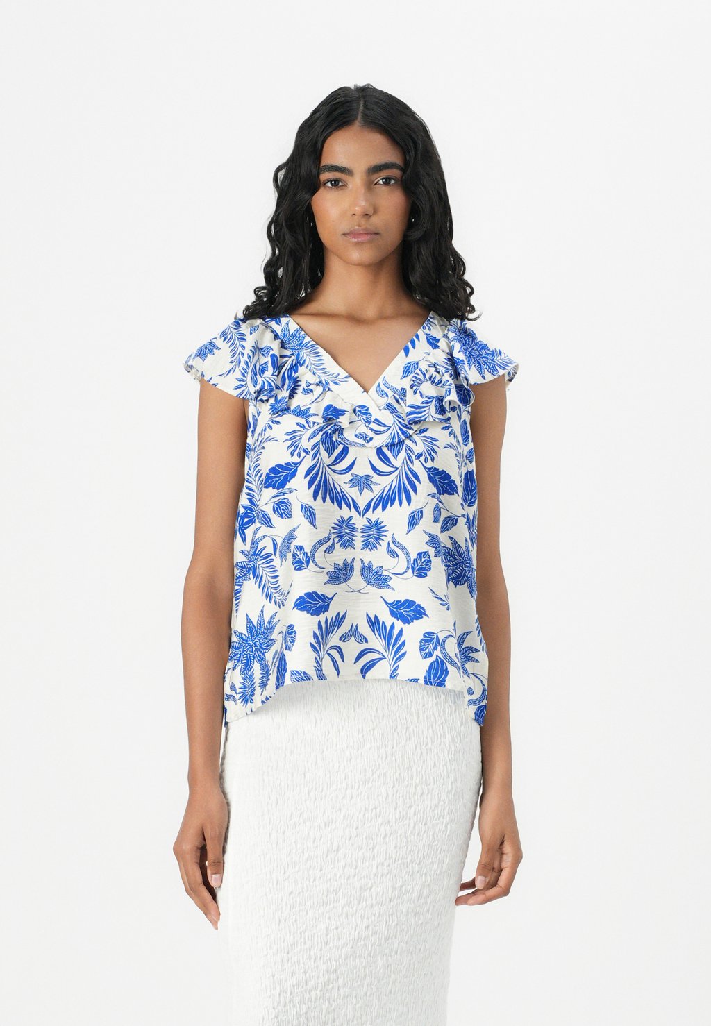 

Блуза VMKAIA FRILL V NECK Vero Moda, кремовый