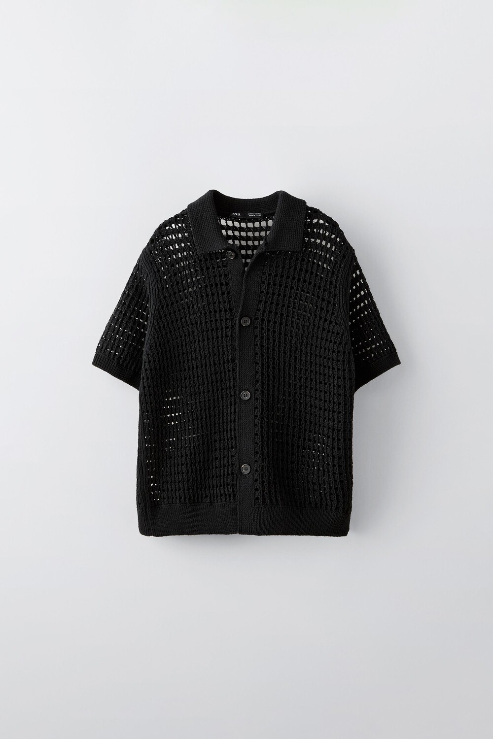 

Вязаная рубашка крючком ZARA, черный