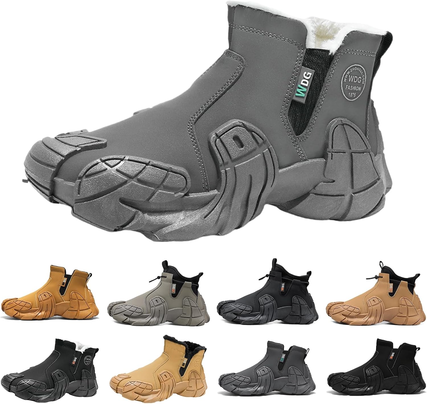 

Мужские высокие кроссовки для походов, повседневные кроссовки с нескользящей подошвой, походные туфли, зимние ботинки Gezolligheid, серый