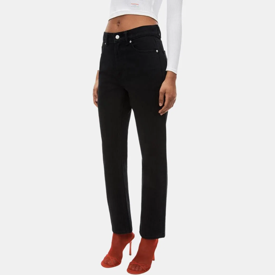 Джинсы женские black moderate straight fit Alexander Wang — фото 3