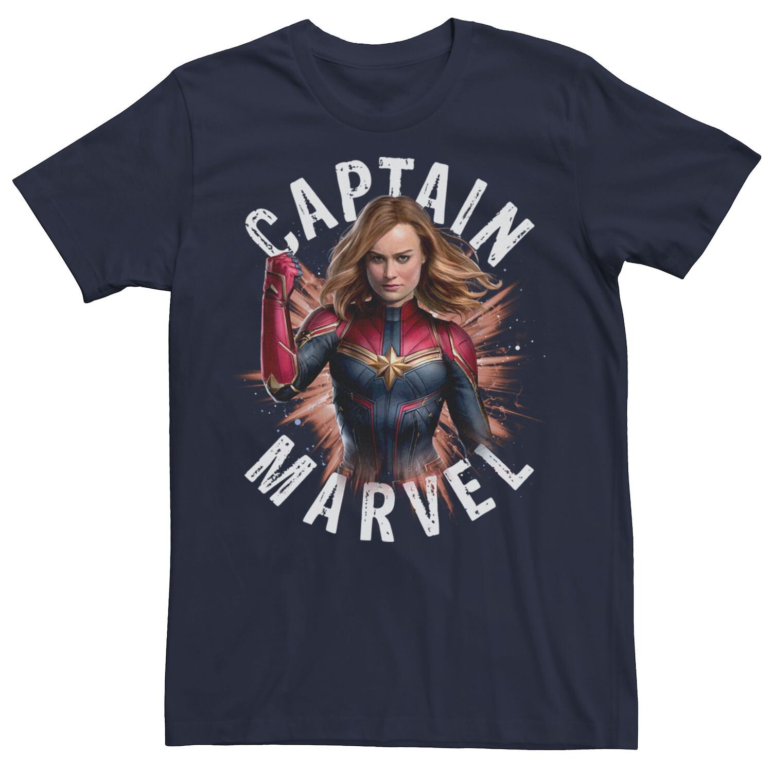

Мужская футболка с графическим плакатом и плакатом Captain Burst Marvel