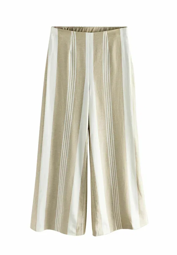 Брюки Tall fit n. premium stripe wide leg trousers Next, натуральный экрю
