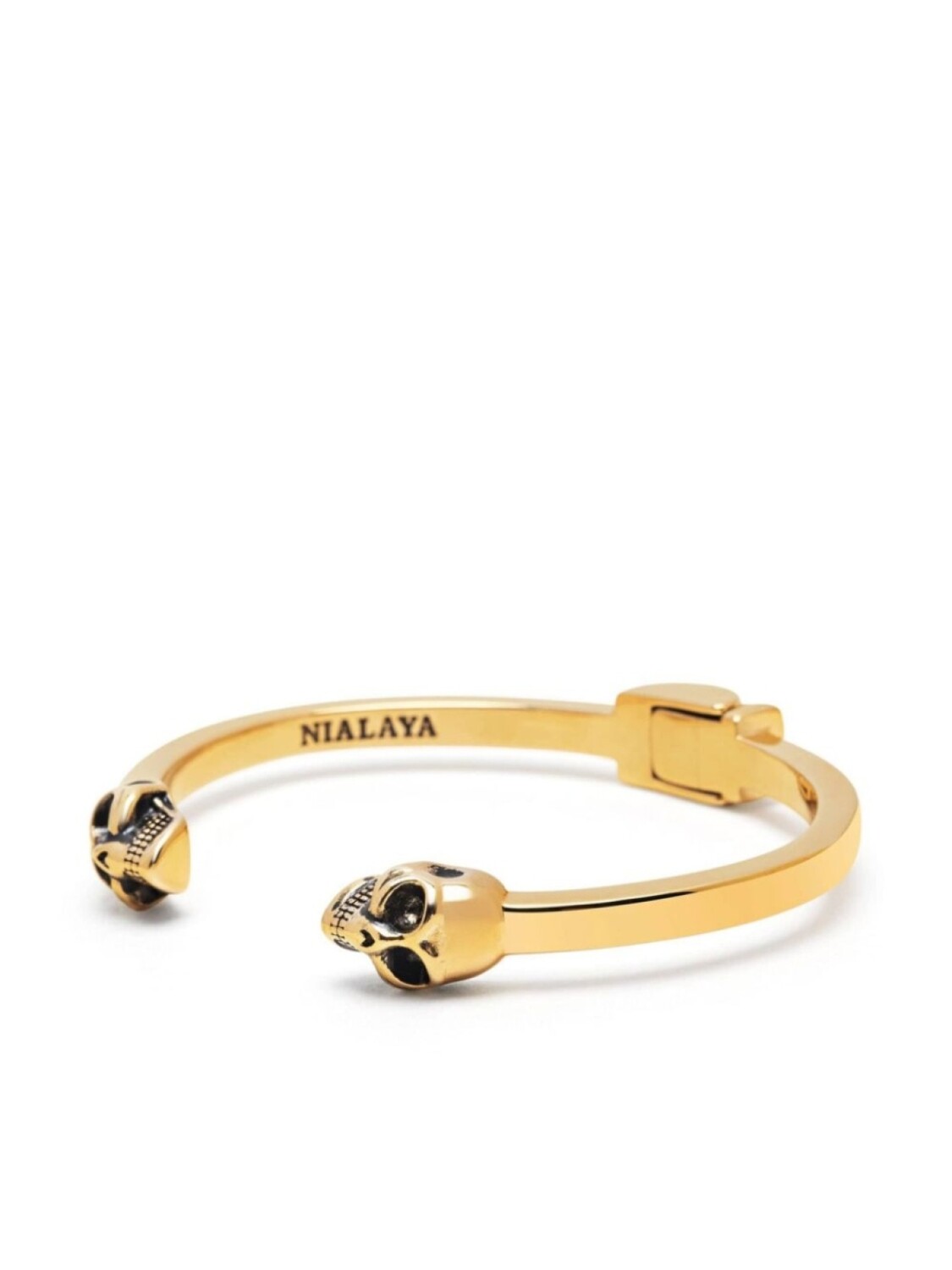 

Позолоченный браслет с декором в виде черепов Nialaya Jewelry, золотой