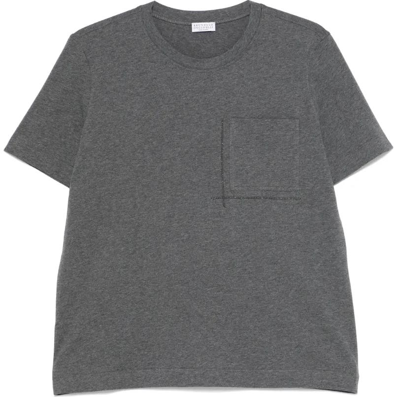 

Хлопковая футболка Brunello Cucinelli, серый