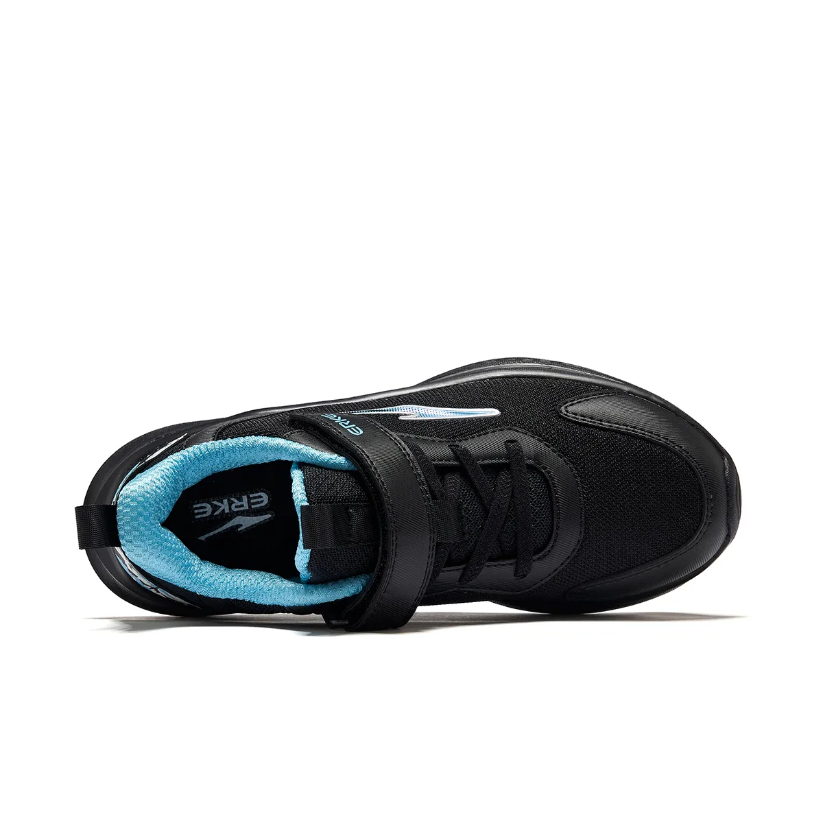 ERKE KIDS Slip Resistant Cushioning Breathable Low top Running Shoes Jet Black/Digital Blue Kids' — фото 4